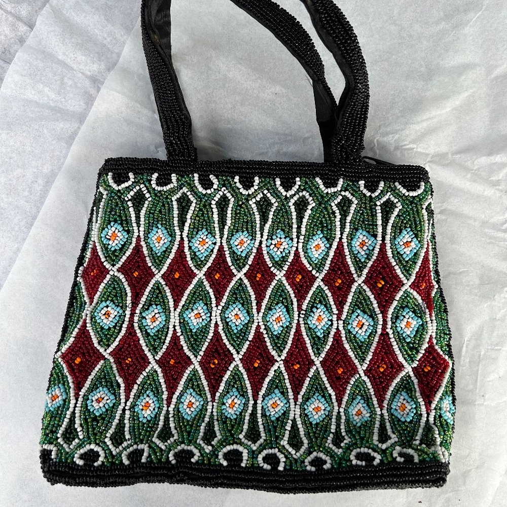 Unique beaded purse with two different designs
